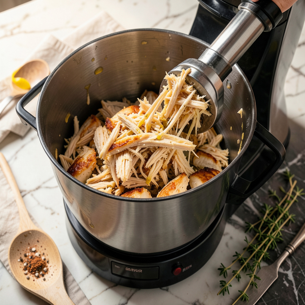 Food Processor Chicken Chicken in Food Processor: Ultra-Tender Shredded Meat in Seconds